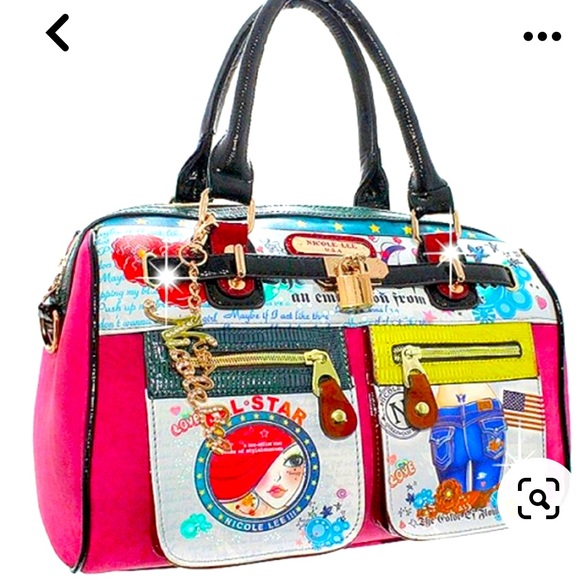 Nicole Lee Handbags - Nicole Lee Modern Print/Western Cowboy-Colorful Fun Handbag/Purse